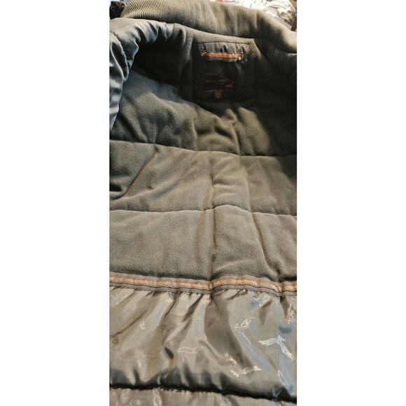 Royal Falcon Winter Parker Jacket Mens M Brown Insulated Pockets Whistle Zip - Picture 3 of 16